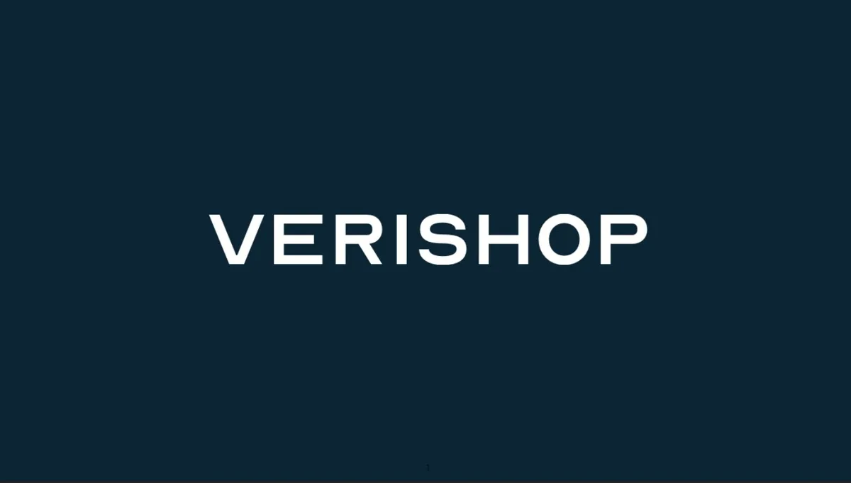 Pitch deck example Verishop fashion startup used to raise $40 million · slide 1