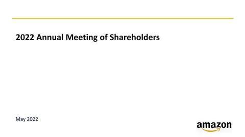 Amazon | Shareholder Engagement Presentation Deck | 28 slides