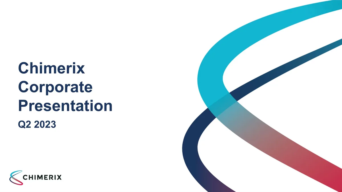 Chimerix | Investor Presentation Deck | 41 slides · slide 1