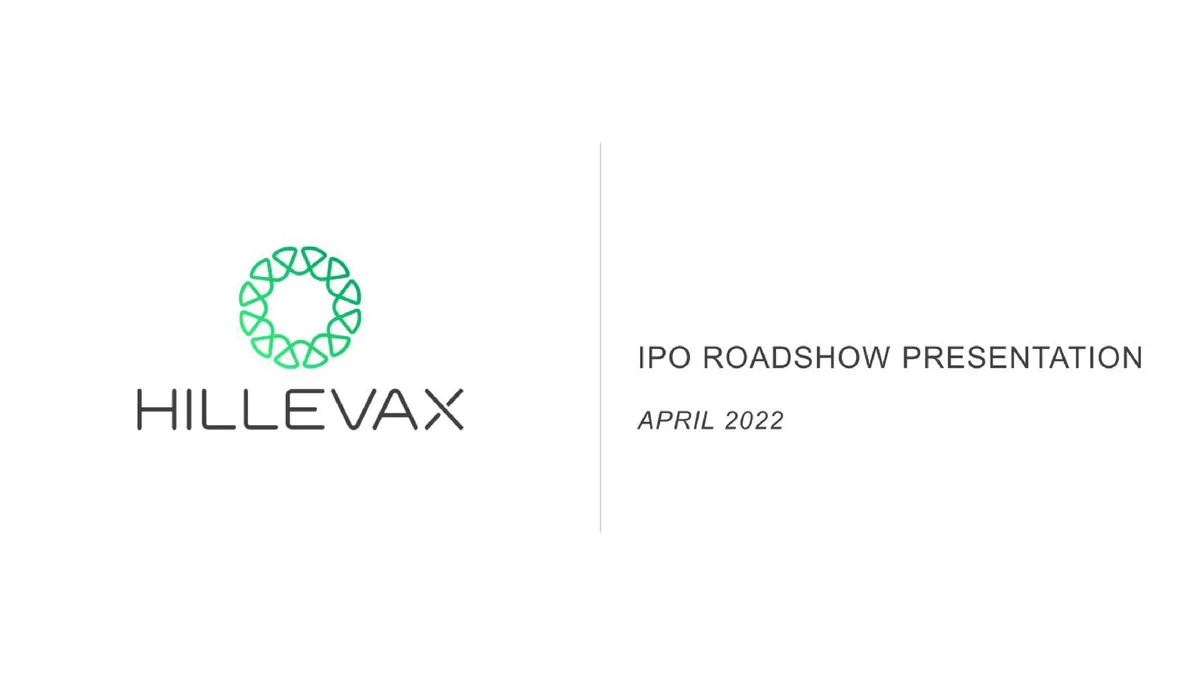 Hillevax | IPO Presentation Deck | 24 slides · slide 1