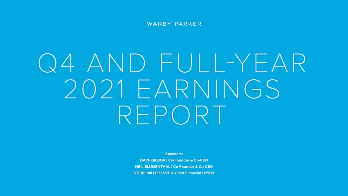 Warby Parker | Results Presentation Deck | 32 slides · slide 1