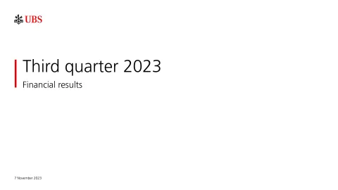 UBS | Results Presentation Deck | 31 slides