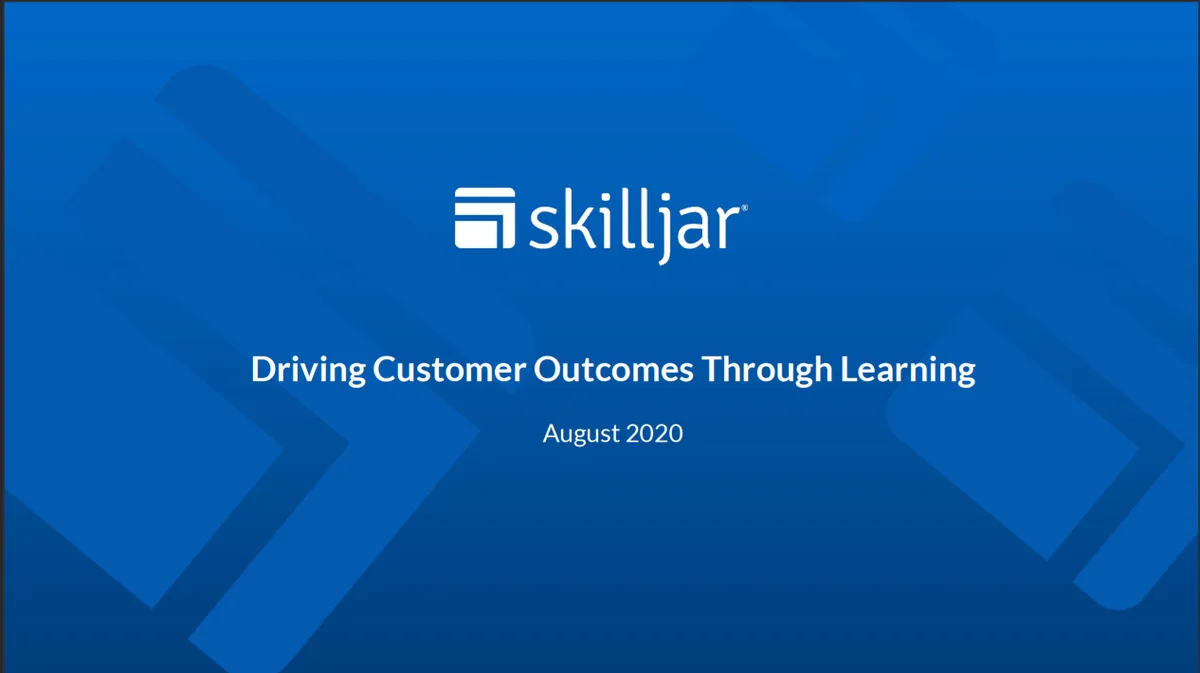 Here's the pitch deck that customer education startup Skilljar used to get Insight partners;; Mayfield and other VCs to invest in its $33 million Series B round · slide 1