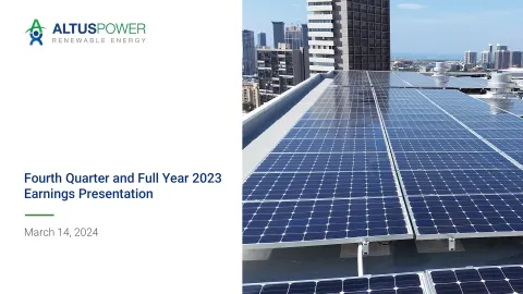 Altus Power | Results Presentation Deck | 21 slides