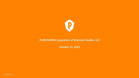 Playstudios | Mergers and Acquisitions Presentation Deck | 11 slides