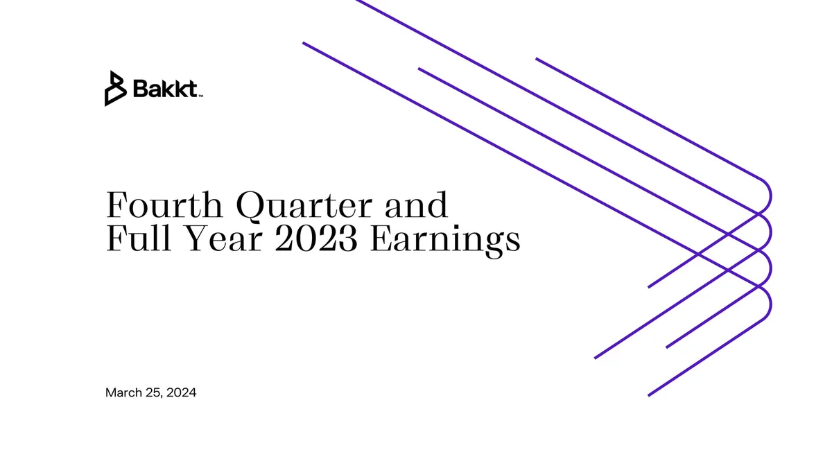 Bakkt | Results Presentation Deck | 28 slides · slide 1