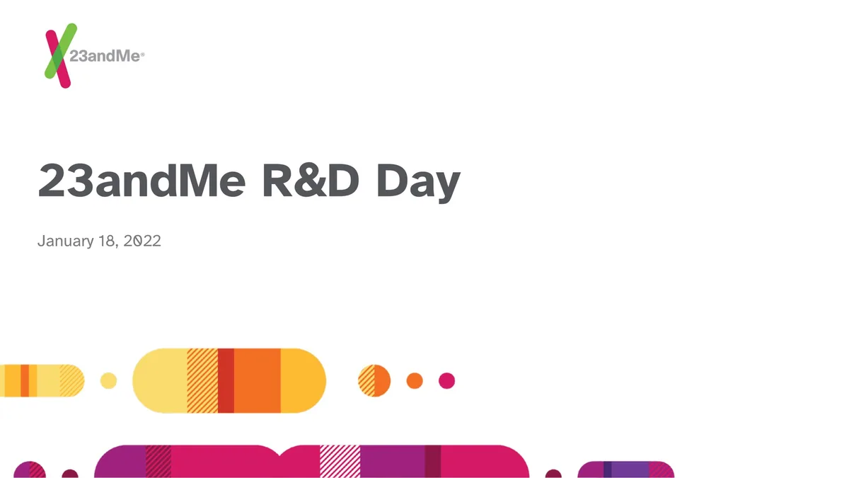 23andMe | Investor Day Presentation Deck | 78 slides · slide 1