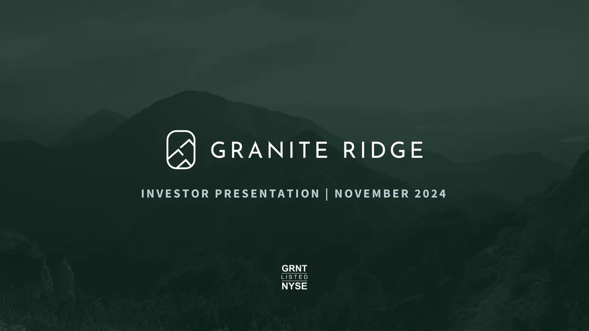 Granite Ridge | Investor Presentation Deck | 28 slides · slide 1