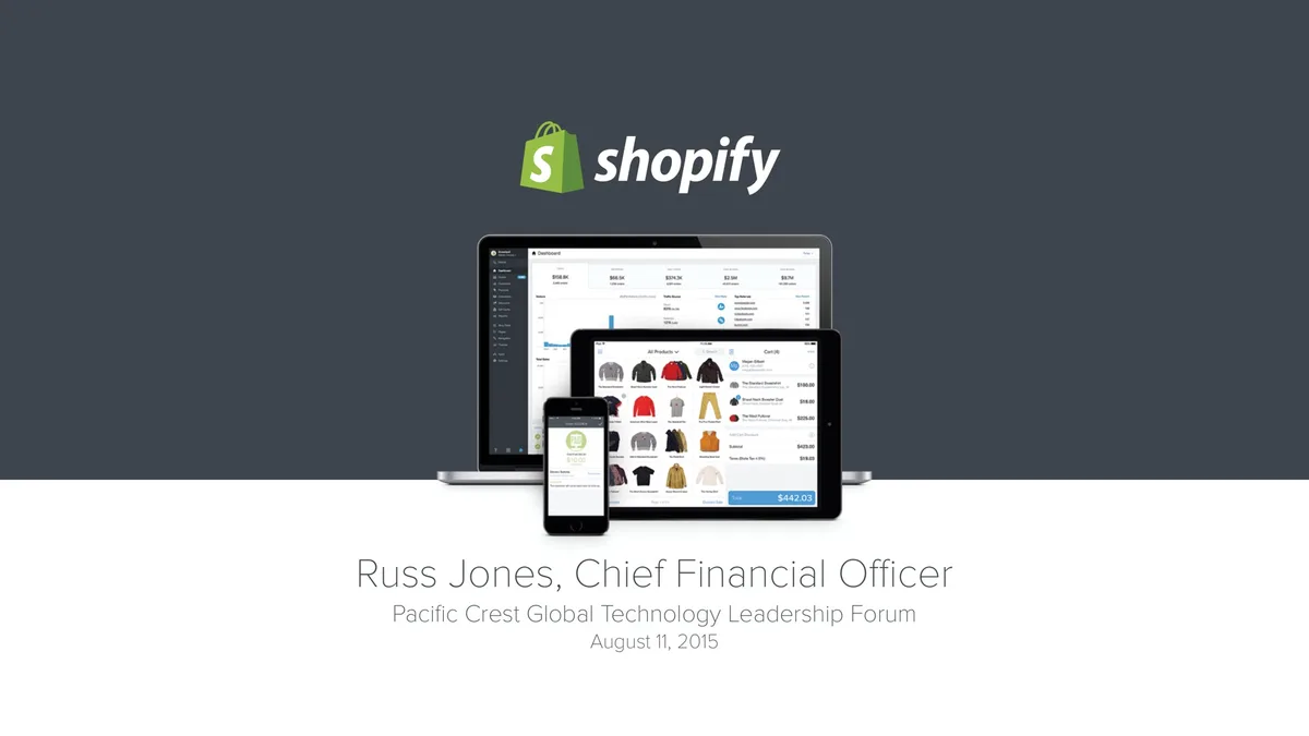 Shopify | Investor Conference Presentation Deck | 8 slides · slide 1