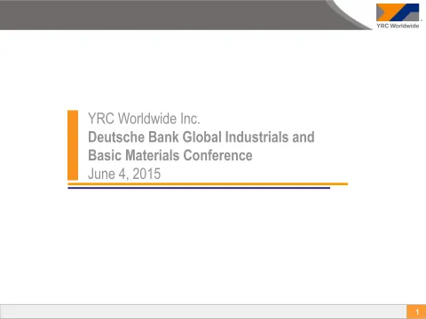 Yellow Corporation | Investor Conference Presentation Deck | 17 slides