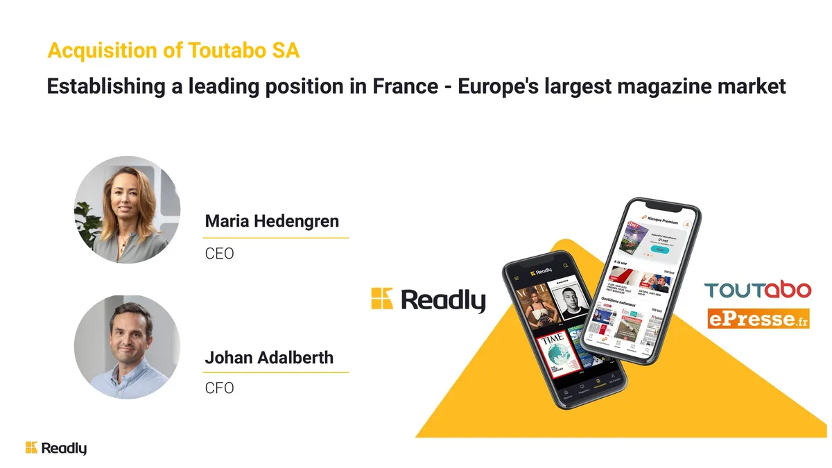 Readly | Mergers and Acquisitions Presentation Deck | 10 slides · slide 1