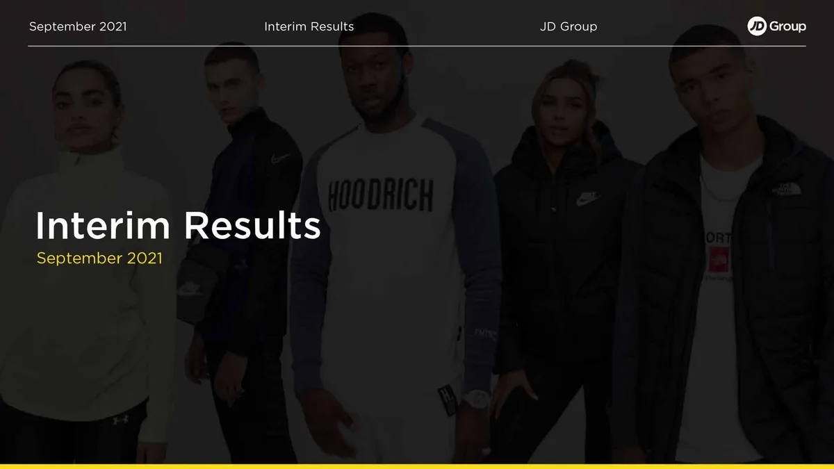 JD Sports | Results Presentation Deck | 12 slides · slide 1