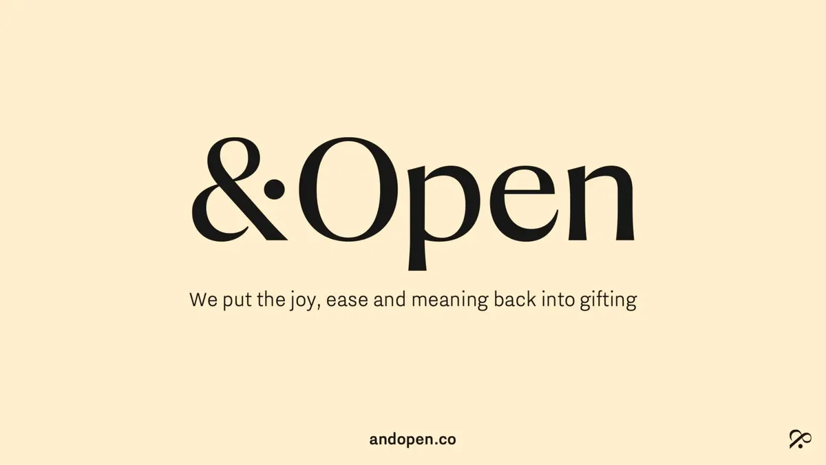 Gifting startup &Open raised $26 million with this pitch deck · slide 1