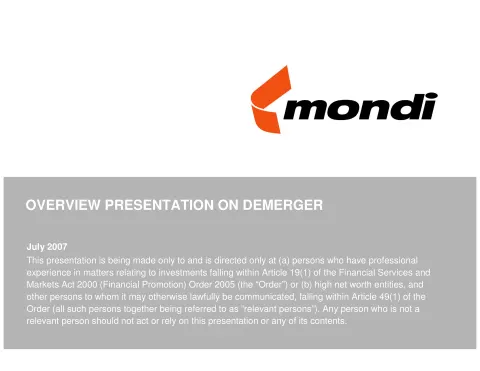 Mondi | Mergers and Acquisitions Presentation Deck | 28 slides