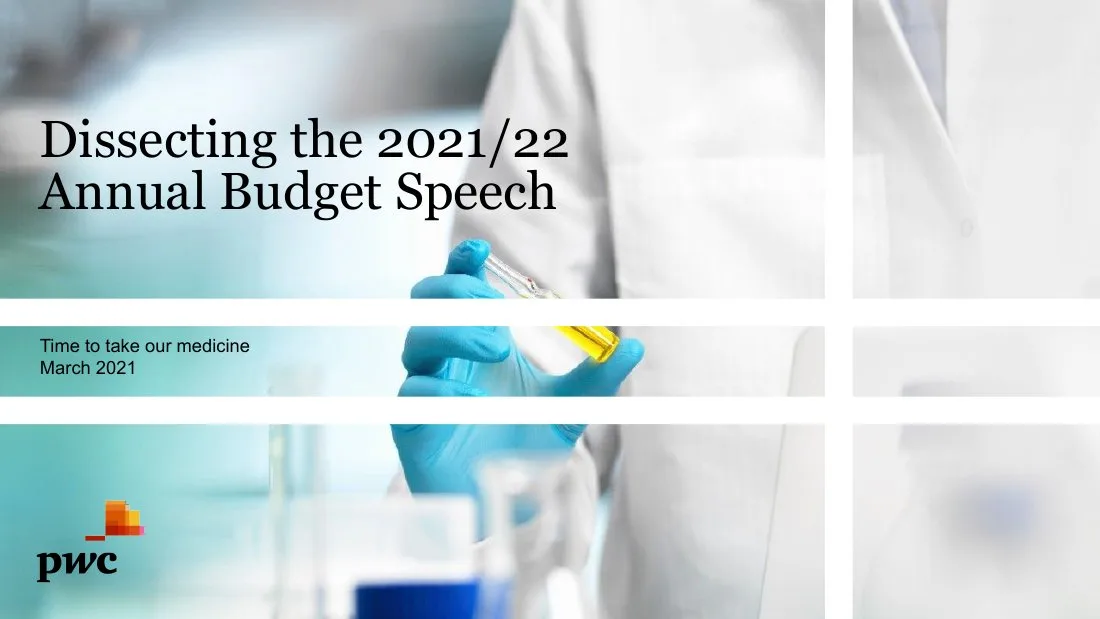 The slide uses a medical metaphor ('Dissecting', 'Time to take our medicine') to frame the budget analysis.