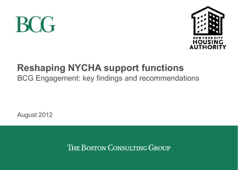 Reshaping NYCHA support functions