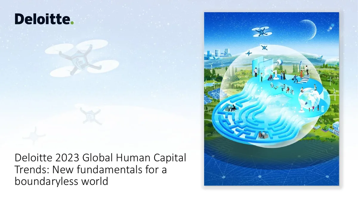 The slide features a prominent illustration representing the 'boundaryless world' theme.