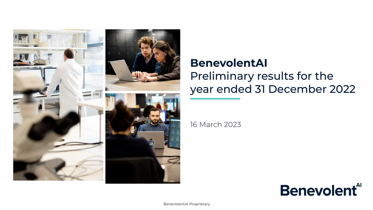 BenevolentAI | Results Presentation Deck | 38 slides · slide 1
