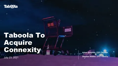 Taboola | Mergers and Acquisitions Presentation Deck | 30 slides