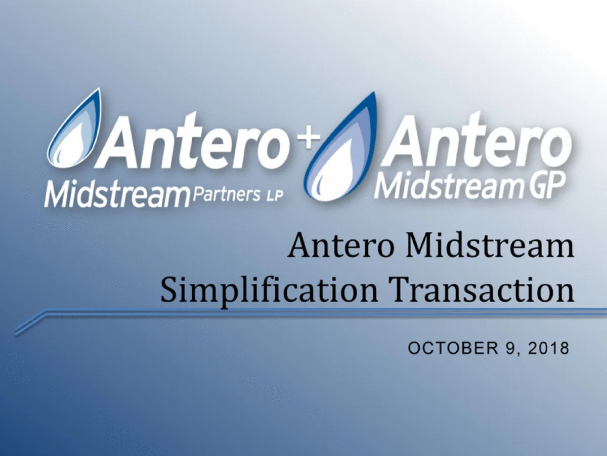 Antero Midstream Partners | Mergers and Acquisitions Presentation Deck | 18 slides · slide 1
