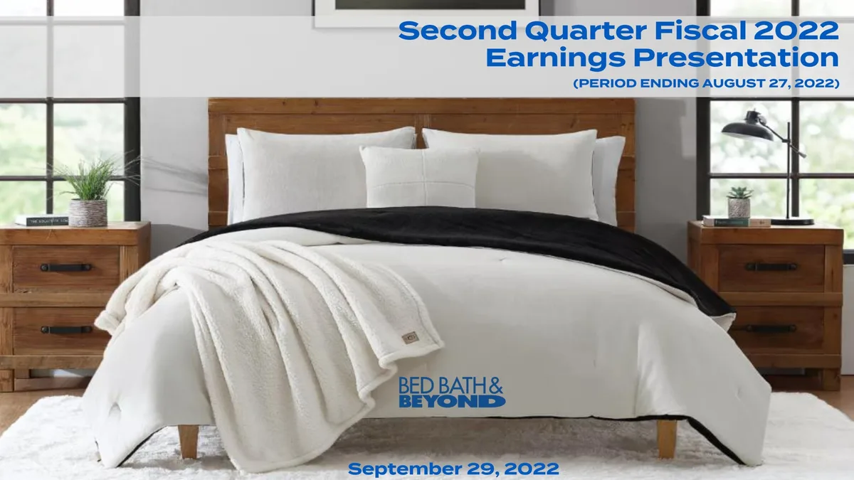 Bed Bath &amp; Beyond | Results Presentation Deck | 18 slides · slide 1