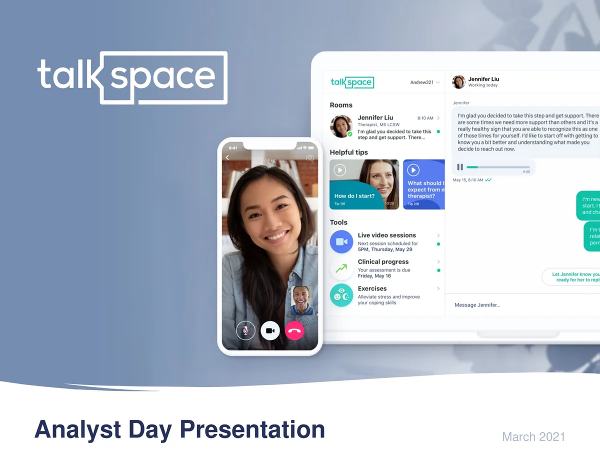 Includes product screenshots showing mobile and desktop interfaces.