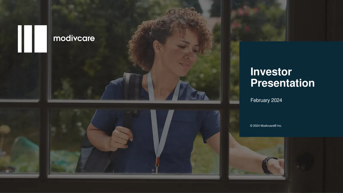 ModivCare | Investor Presentation Deck | 45 slides · slide 1