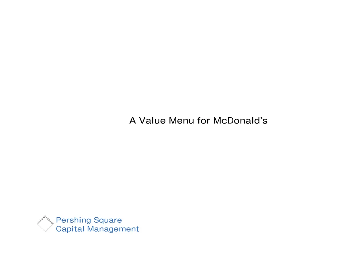 Pershing Square | Activist Presentation Deck | 79 slides · slide 1