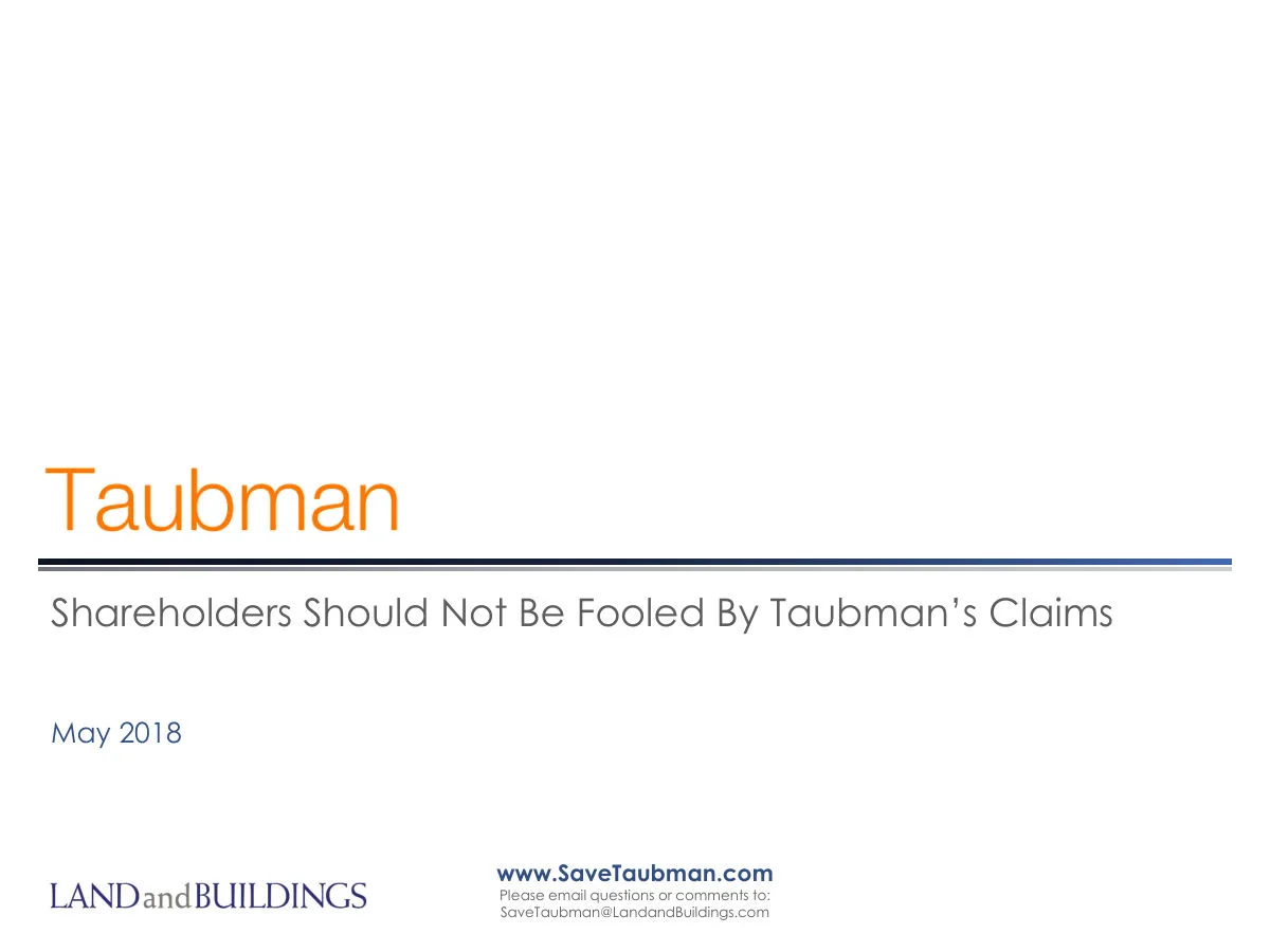 Taubman Centers, Inc. (TCO) · slide 1