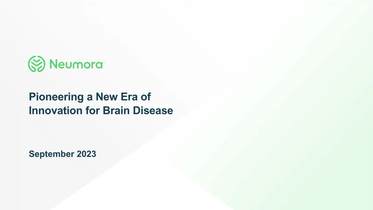 Neumora Therapeutics | IPO Presentation Deck | 32 slides · slide 1