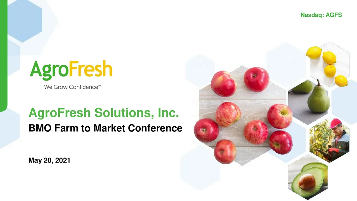 AgroFresh | Investor Presentation Deck | 24 slides · slide 1