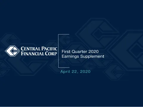 Central Pacific Financial | Results Presentation Deck | 20 slides