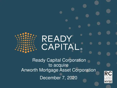 Ready Capital | Mergers and Acquisitions Presentation Deck | 8 slides