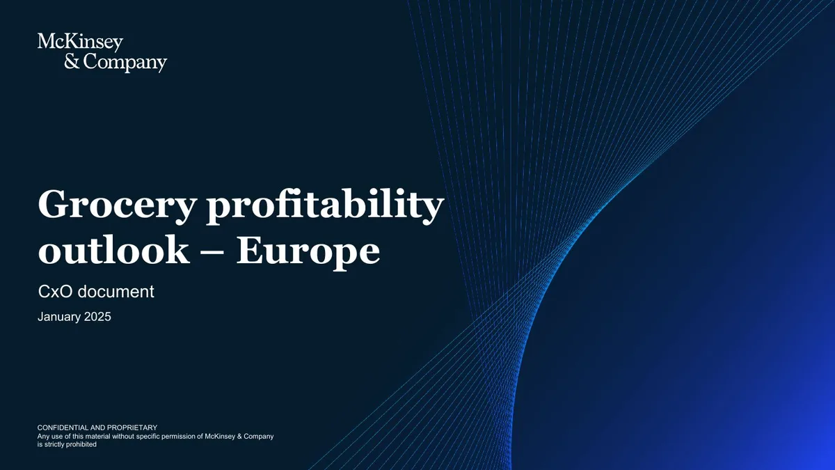 Grocery profitability outlook –Europe · slide 1