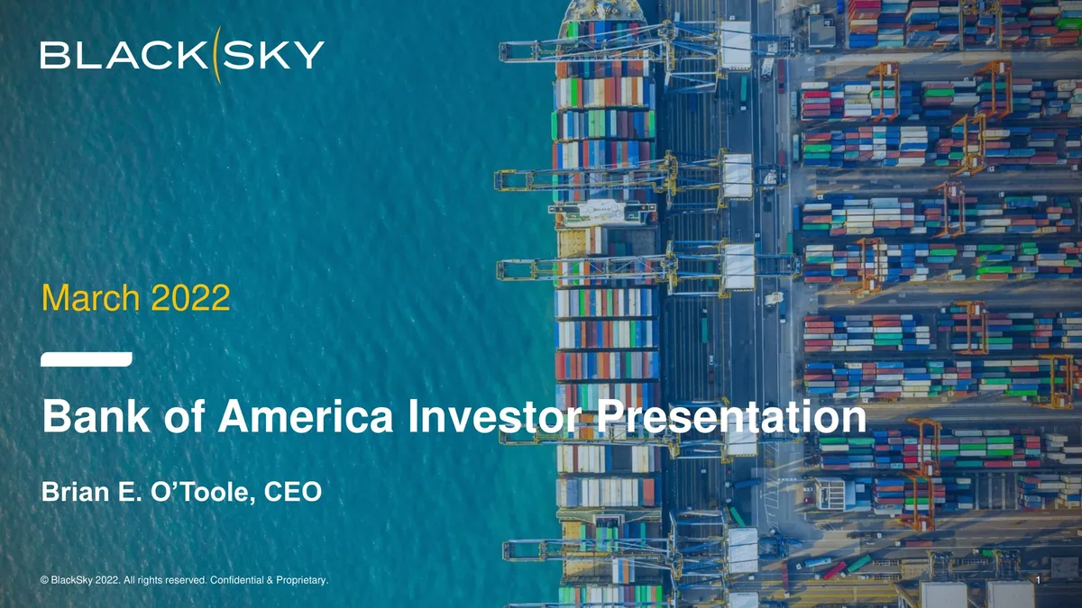 BlackSky | Investor Conference Presentation Deck | 13 slides · slide 1