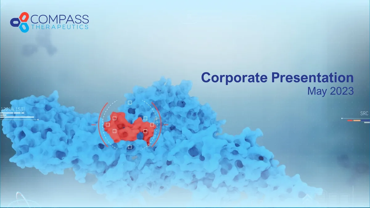 Features a molecular visualization with a target reticle.