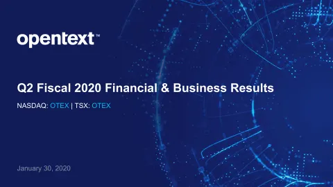 OpenText | Results Presentation Deck | 23 slides