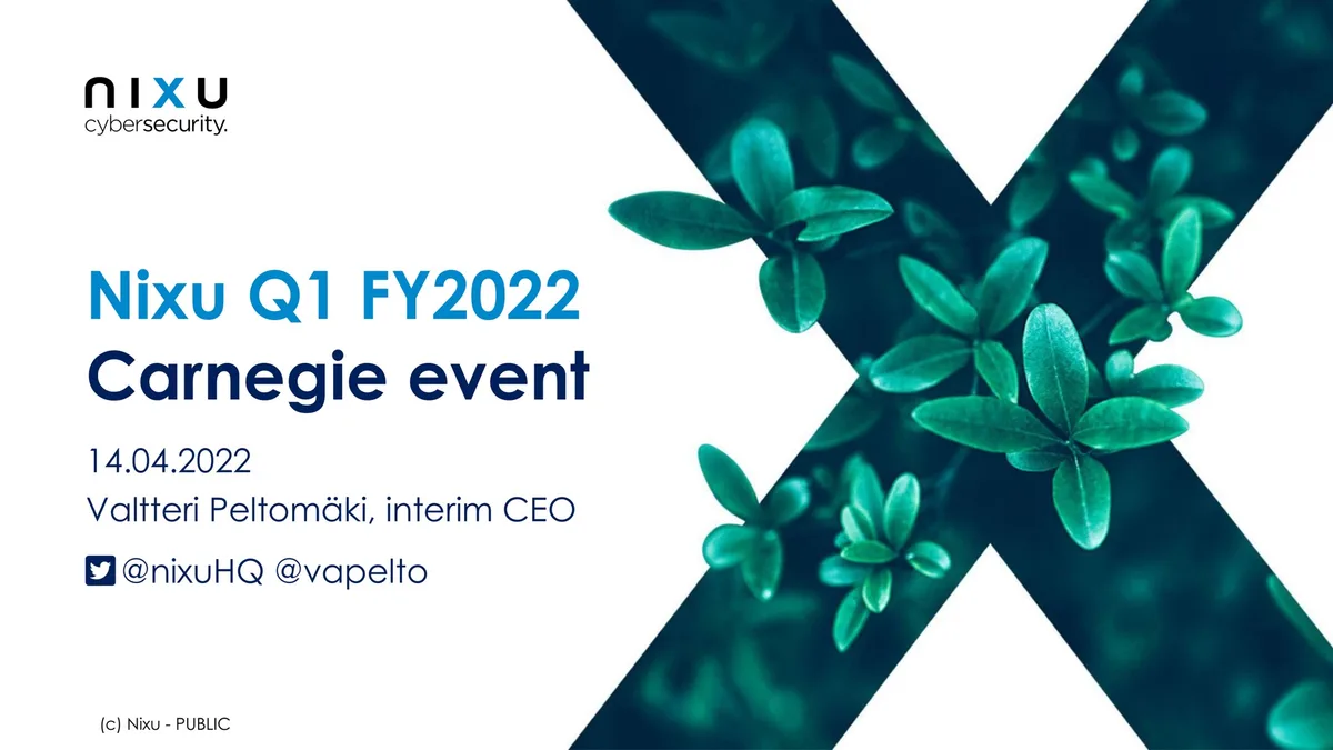 Nixu | Investor Conference Presentation Deck | 16 slides · slide 1