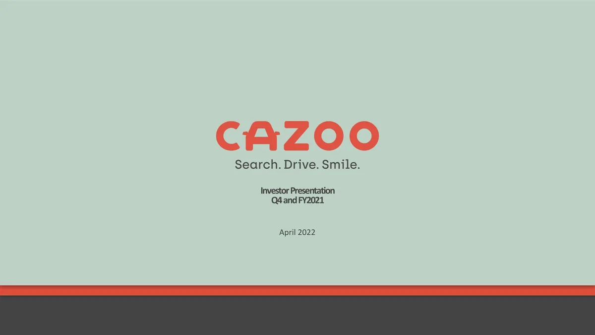 Cazoo | Results Presentation Deck | 16 slides · slide 1