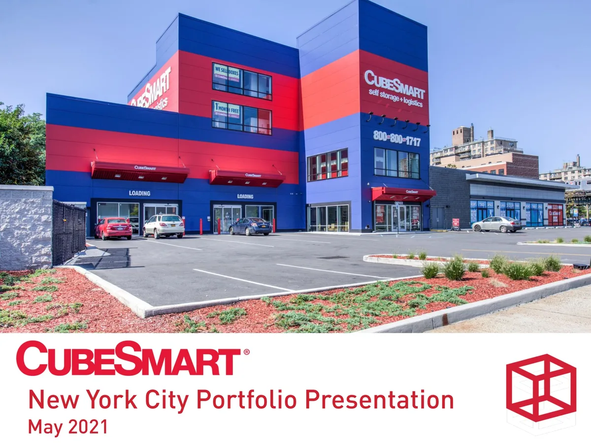 Features a photograph of a CubeSmart facility.
