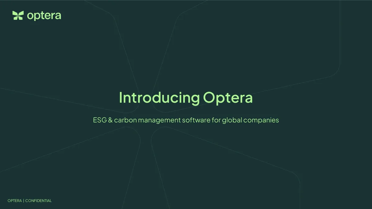 Optera: Carbon accounting firm raises $12 million Series A round · slide 1