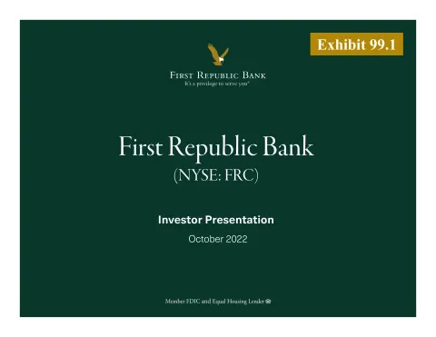 First Republic Bank | Results Presentation Deck | 53 slides