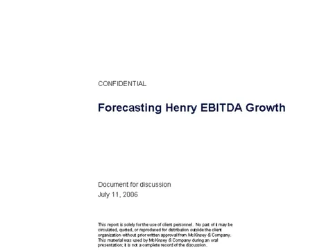 McKinsey Forecasting HCA Healthcare EBITDA Growth