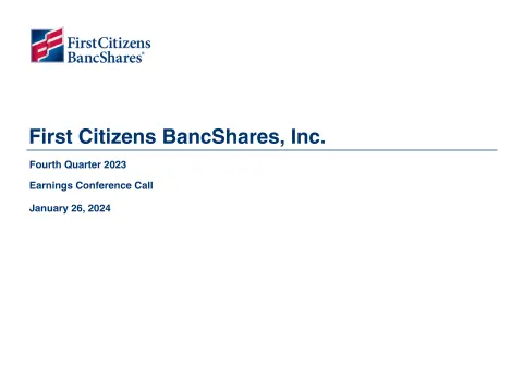 First Citizens BancShares | Results Presentation Deck | 51 slides