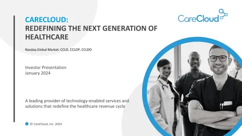 CareCloud | Investor Presentation Deck | 14 slides