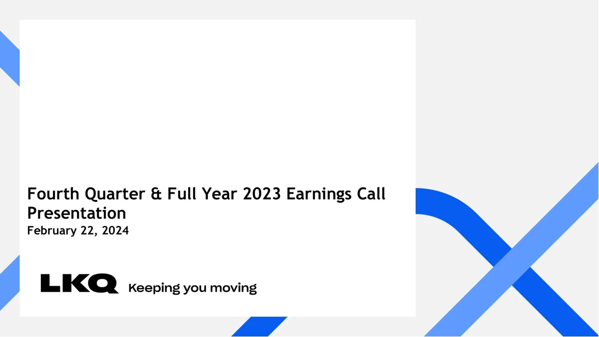 LKQ | Results Presentation Deck | 40 slides · slide 1