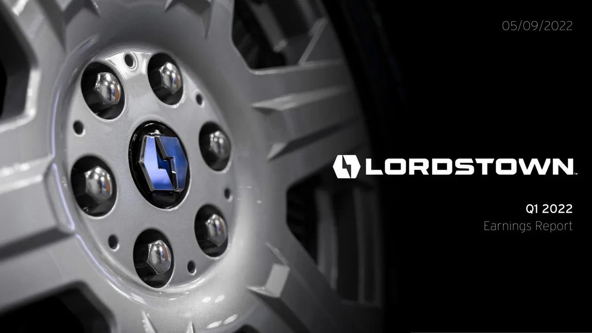Lordstown Motors | Results Presentation Deck | 28 slides · slide 1