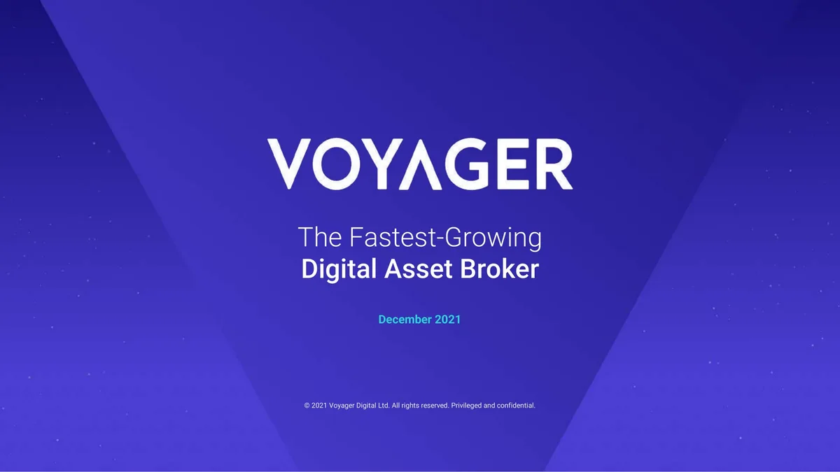 Voyager Digital | Investor Presentation Deck | 26 slides · slide 1