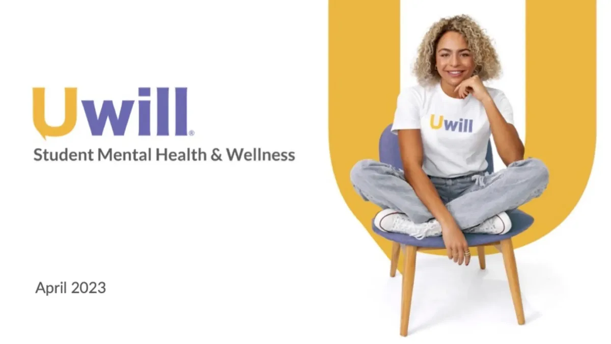 Pitch deck mental-health startup Uwill used for $30 million Series A · slide 1