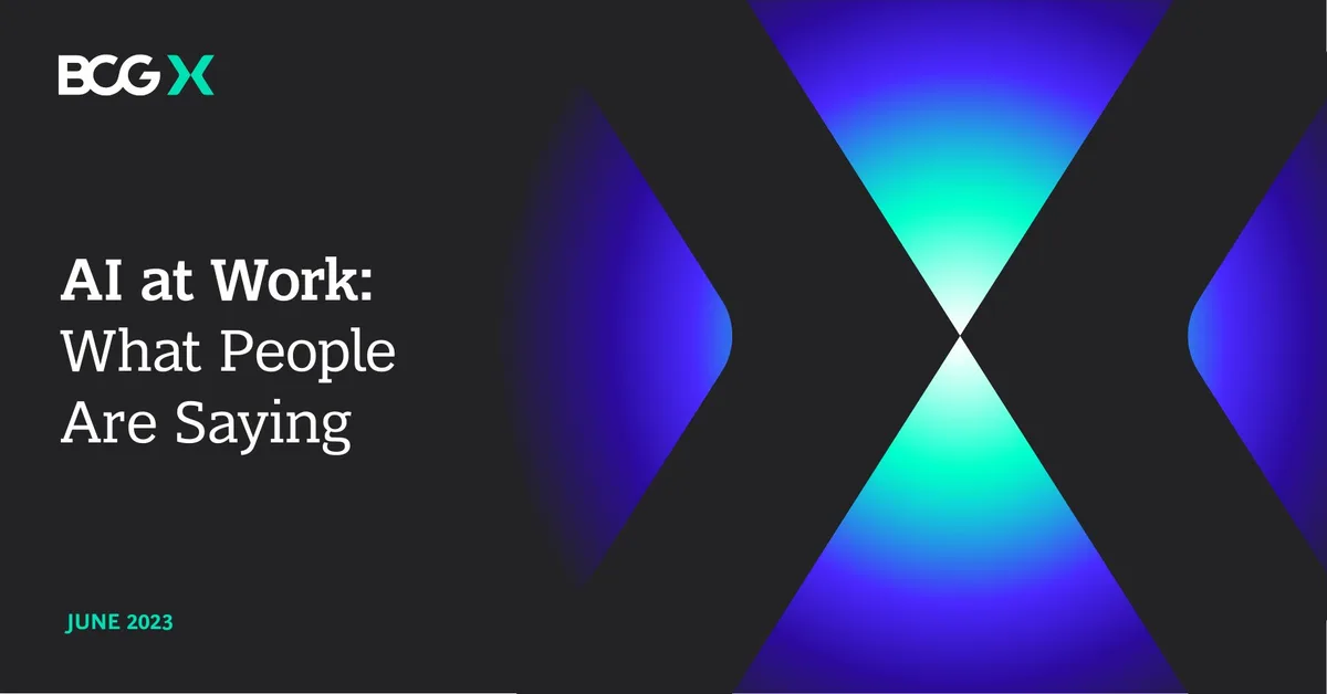 AI at Work: What People Are Saying · slide 1